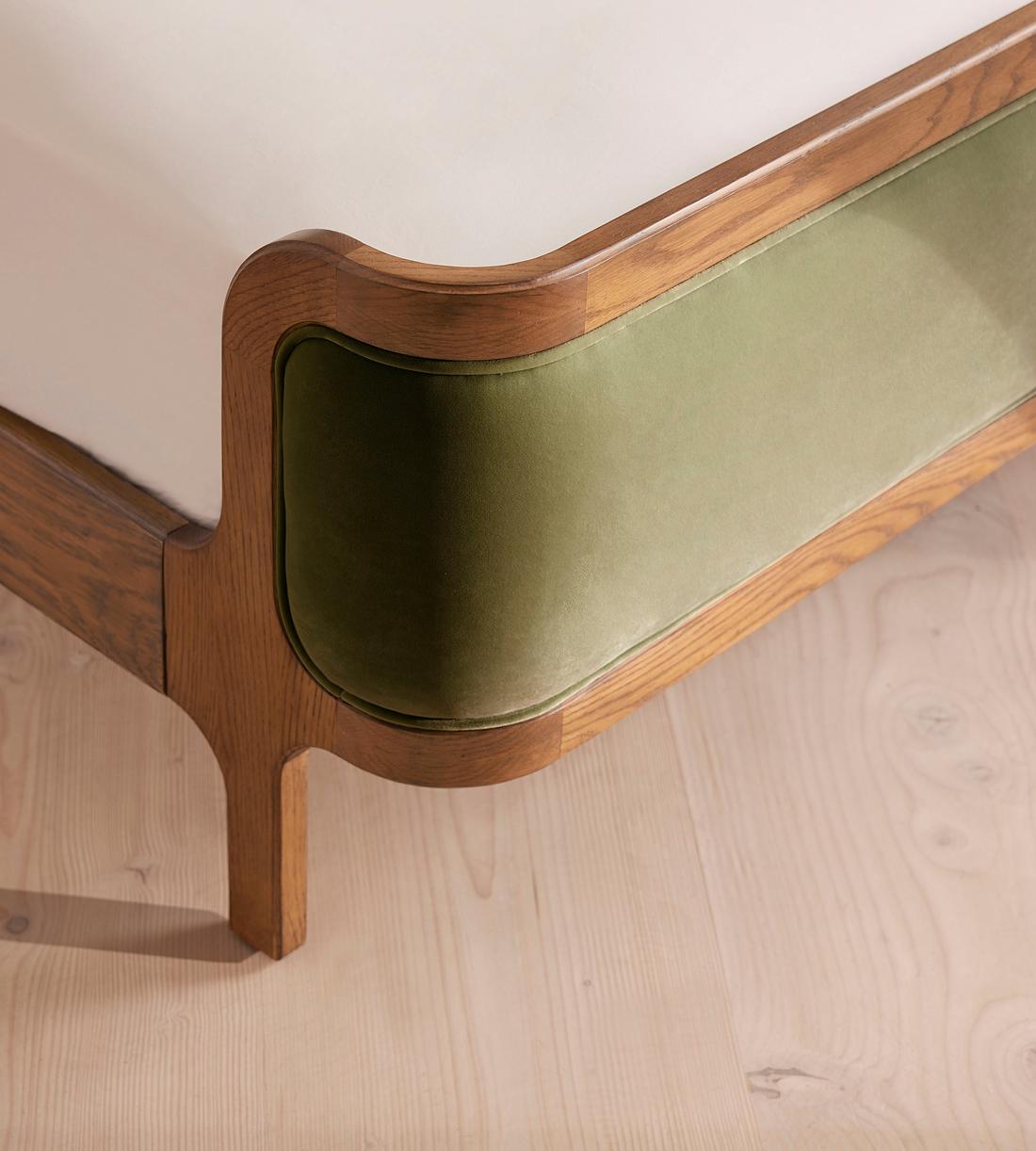 Belsa Bed - Light Oak - King - Velvet - Lichen - US - Images - Image 5