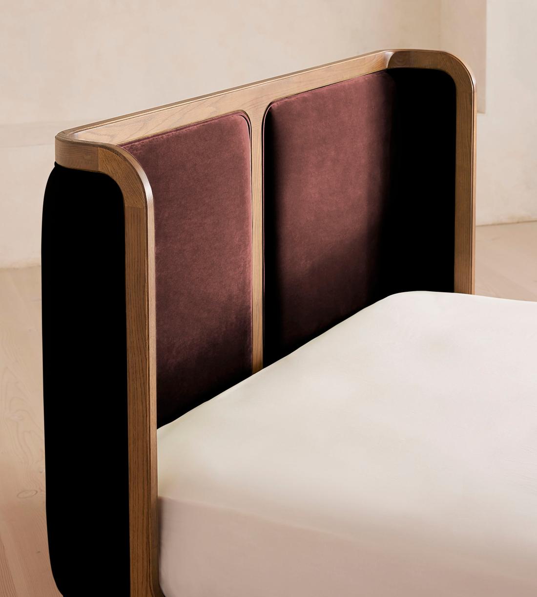 Belsa Bed - Light Wood - King - Velvet - Aubergine - UK - Images - Image 5