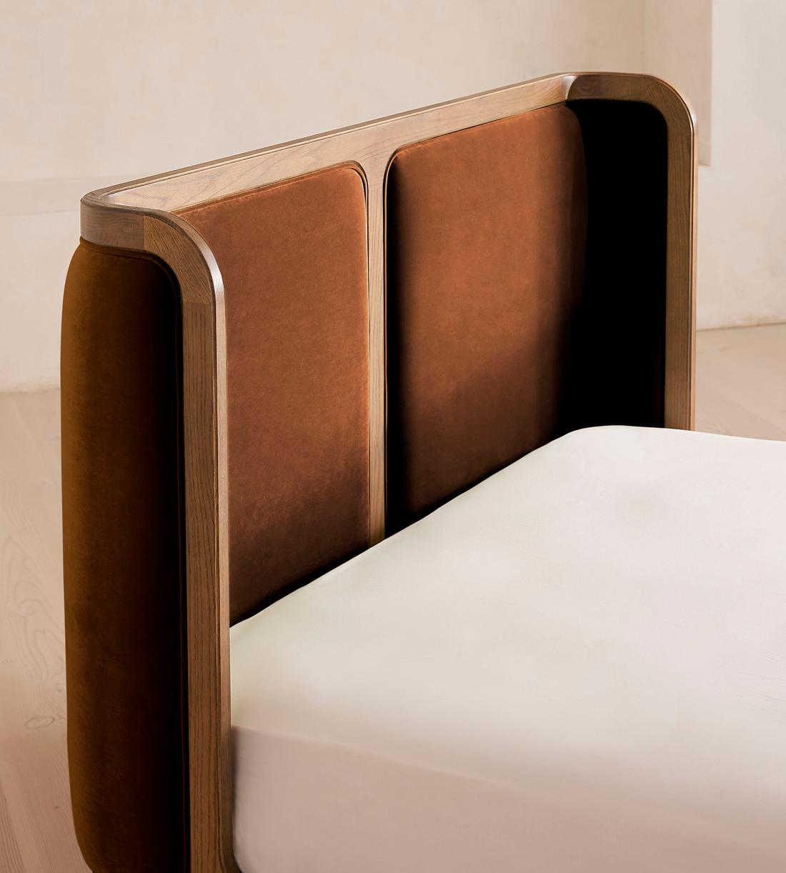 Belsa Bed - Light Wood - King - Velvet - Cinnamon - UK - Images - Image 5