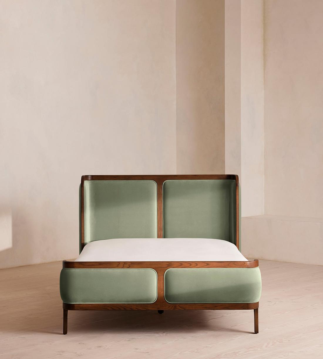 Belsa Bed - Double - Velvet - Seafoam - UK - Listing - Image 2