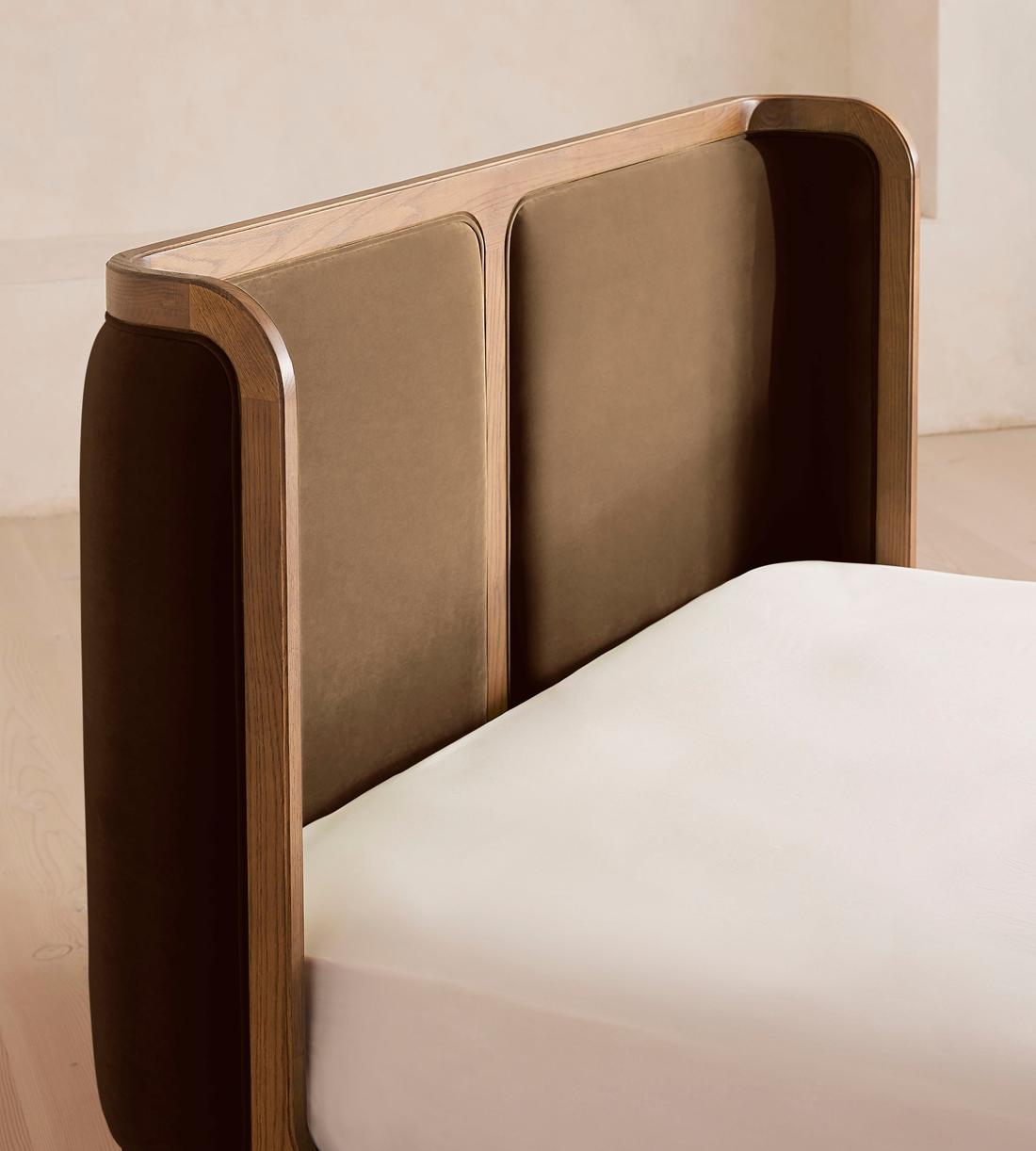Belsa Bed - Light Wood - King - Velvet - Truffle - US - Images - Image 4