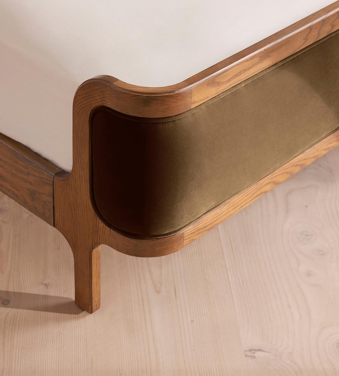 Belsa Bed - Light Wood - King - Velvet - Truffle - US - Images - Image 5