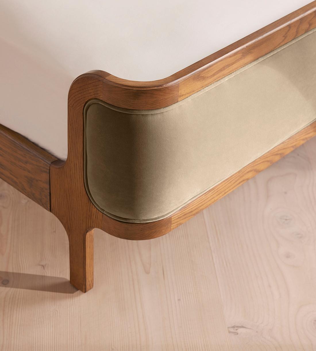Belsa Bed - Light Wood - Queen - Velvet - Oyster - US - Images - Image 5