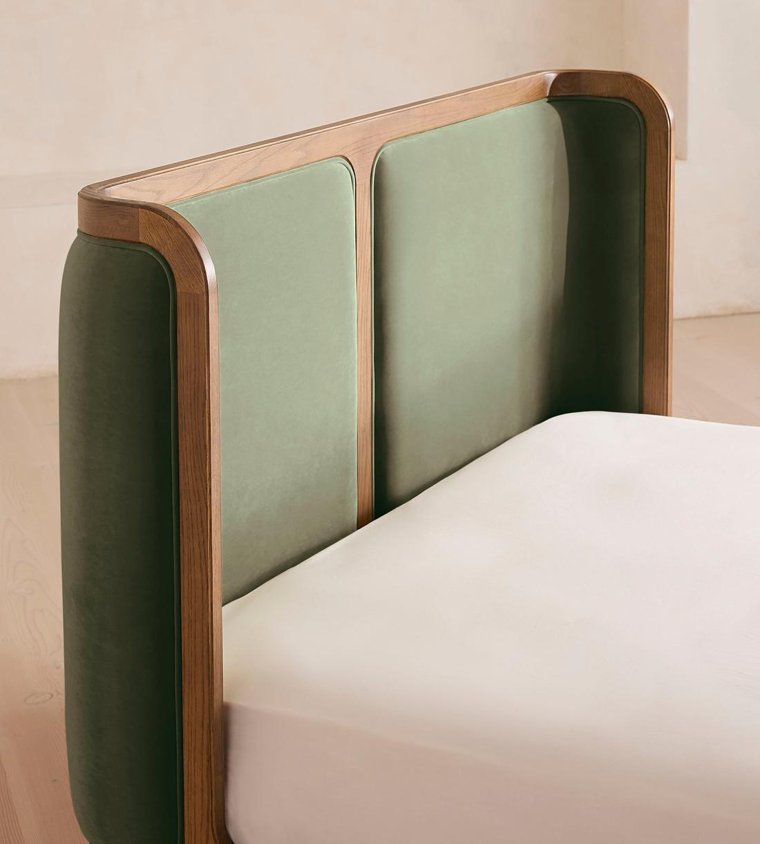 Belsa Bed - Light Wood - King - Velvet - Seafoam - US - Images - Image 4