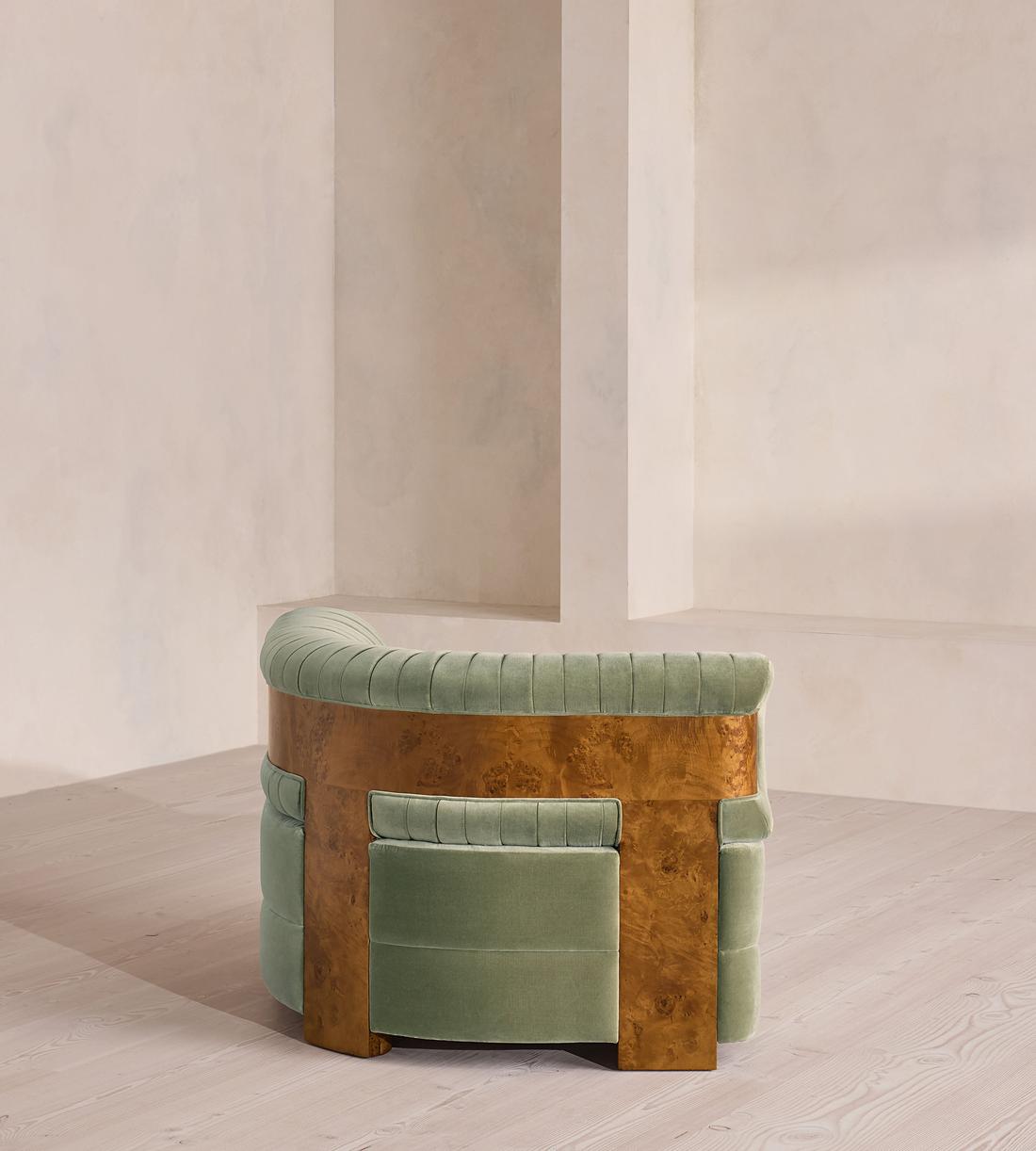 Caleb Sectional Sofa - Left Arm Module - Velvet - Seafoam - Dark Burl - US - Image 8