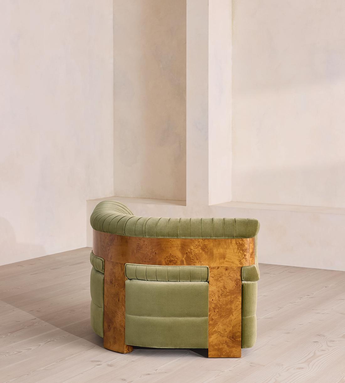 Caleb Modular Sofa - Corner Module - Velvet - Lichen - Dark Burl - UK - Image 3