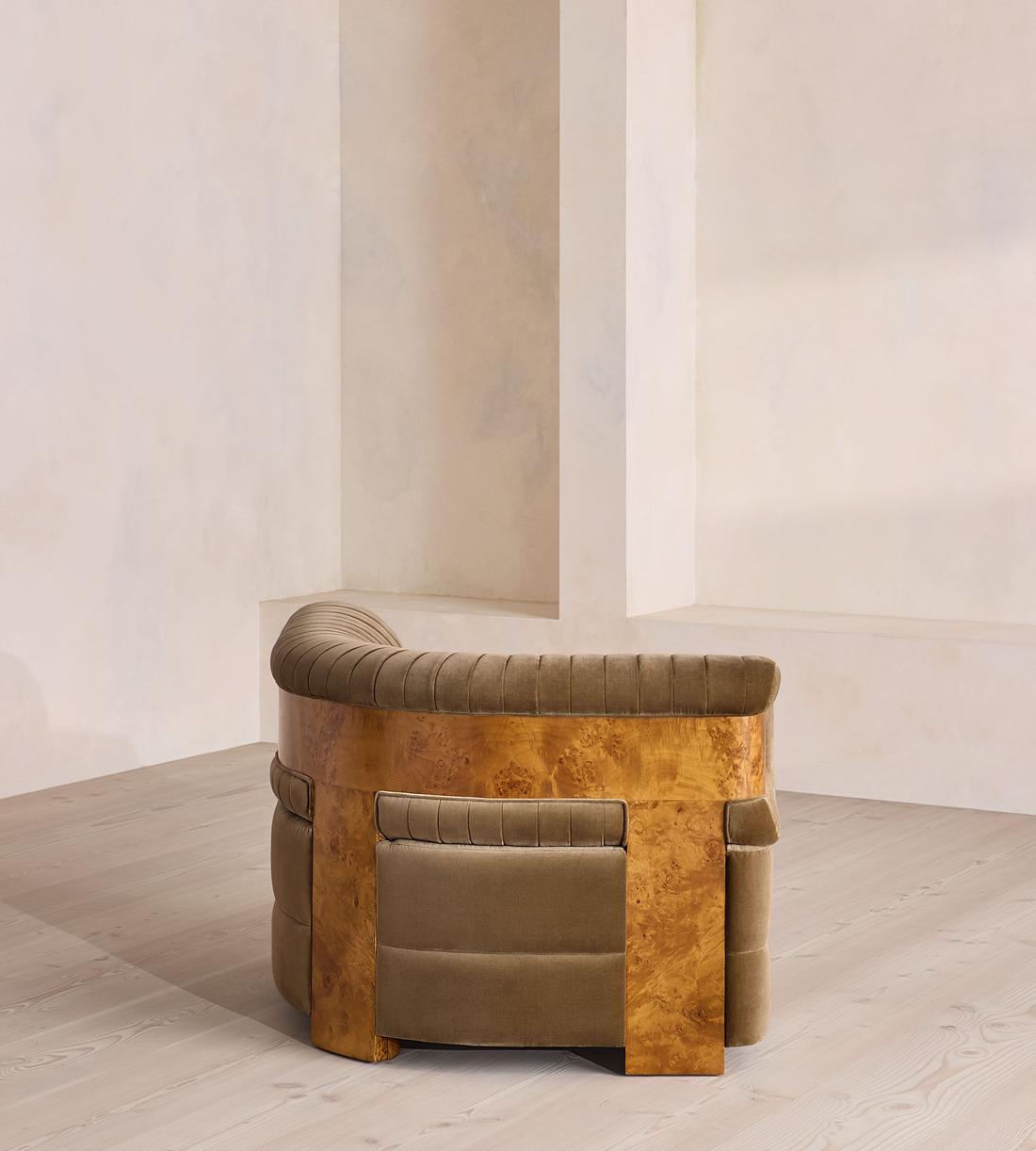 Caleb Modular Sofa - Corner Module - Velvet - Truffle - Dark Burl - UK - Image 3