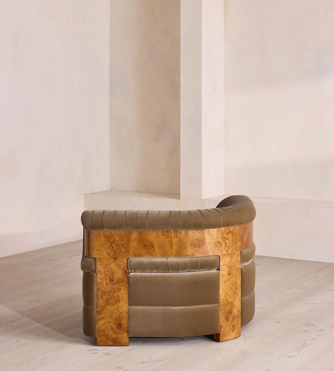 Caleb Modular Sofa - Corner Module - Velvet - Truffle - Dark Burl - UK - Image 4