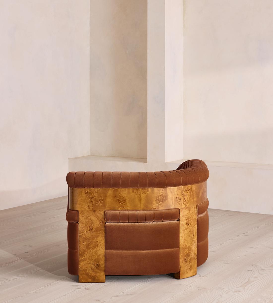 Caleb Sectional Sofa - Corner Module - Velvet - Cinnamon - Dark Burl - US - Image 4