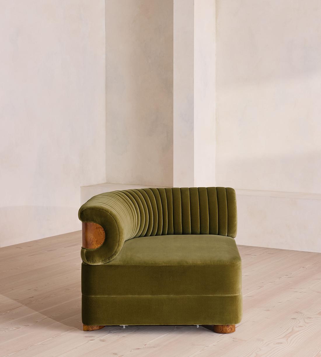 Caleb Sectional Sofa - Corner Module - Velvet - Olive - Dark Burl - US - Image 6