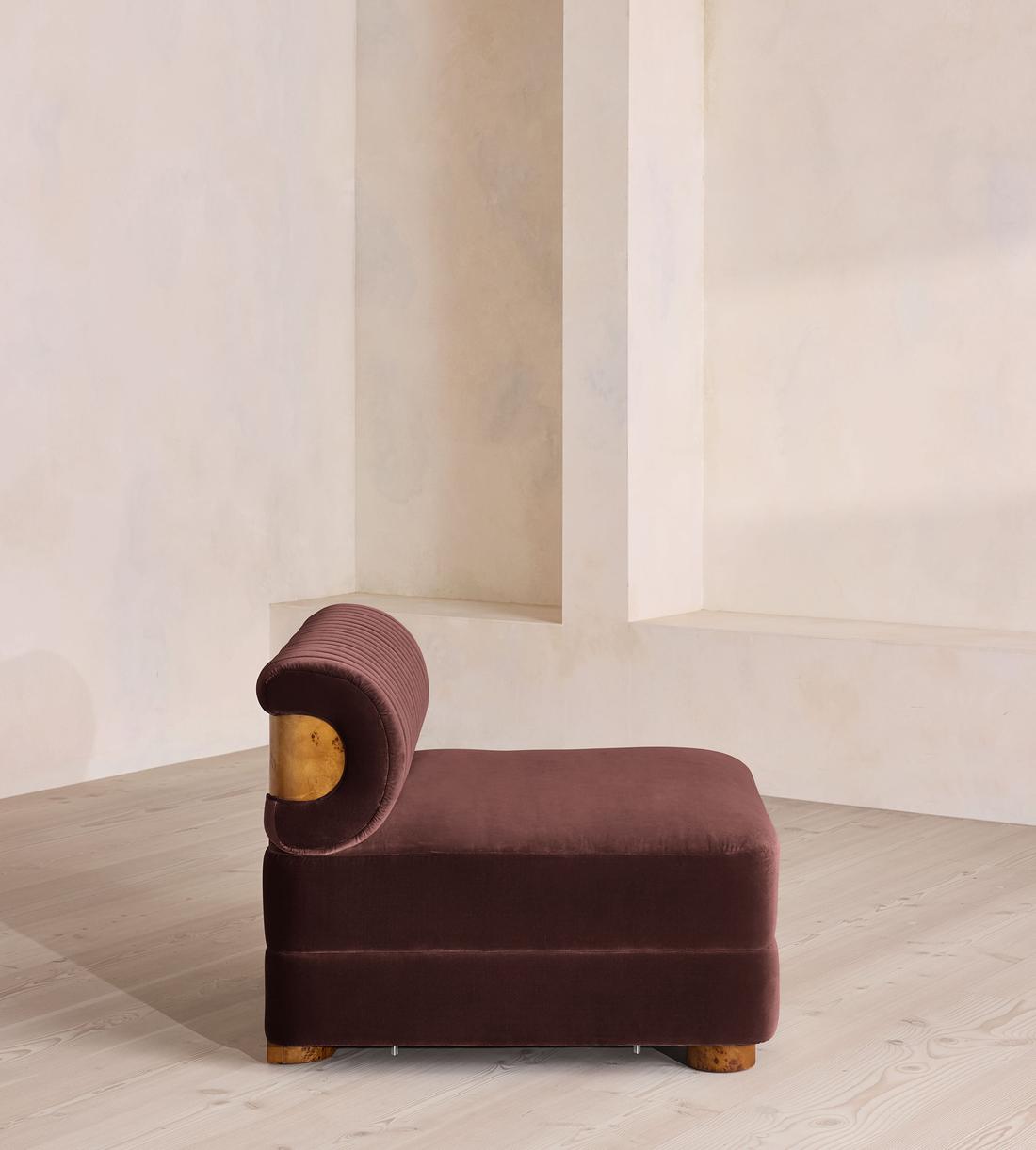 Caleb Sectional Sofa - Corner Module - Velvet - Aubergine - Dark Burl - US - Image 7