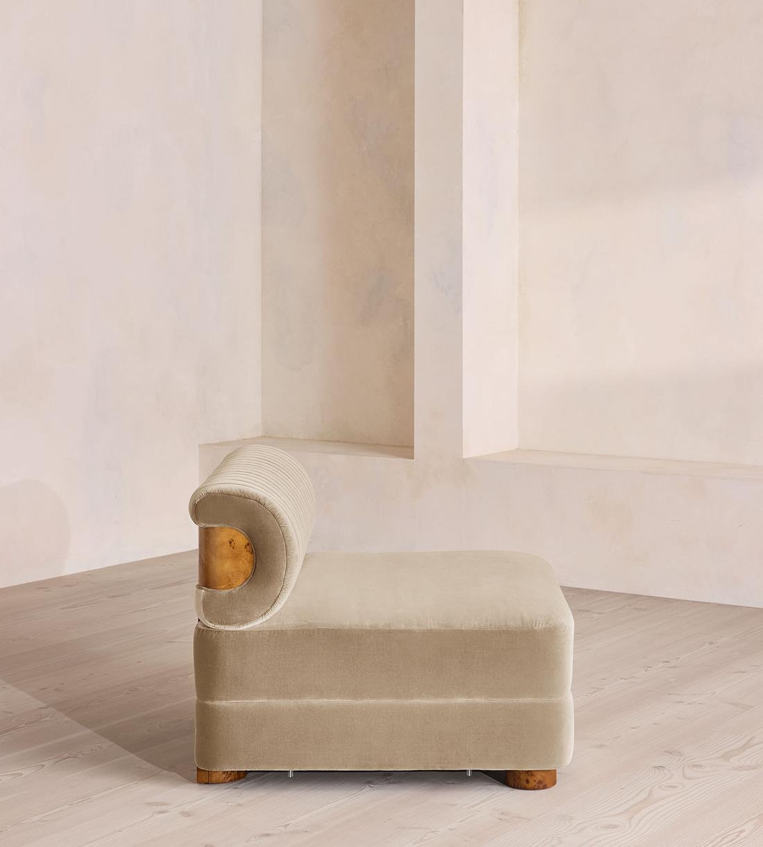 Caleb Modular Sofa - Corner Module - Velvet - Oyster - Dark Burl - UK - Image 7