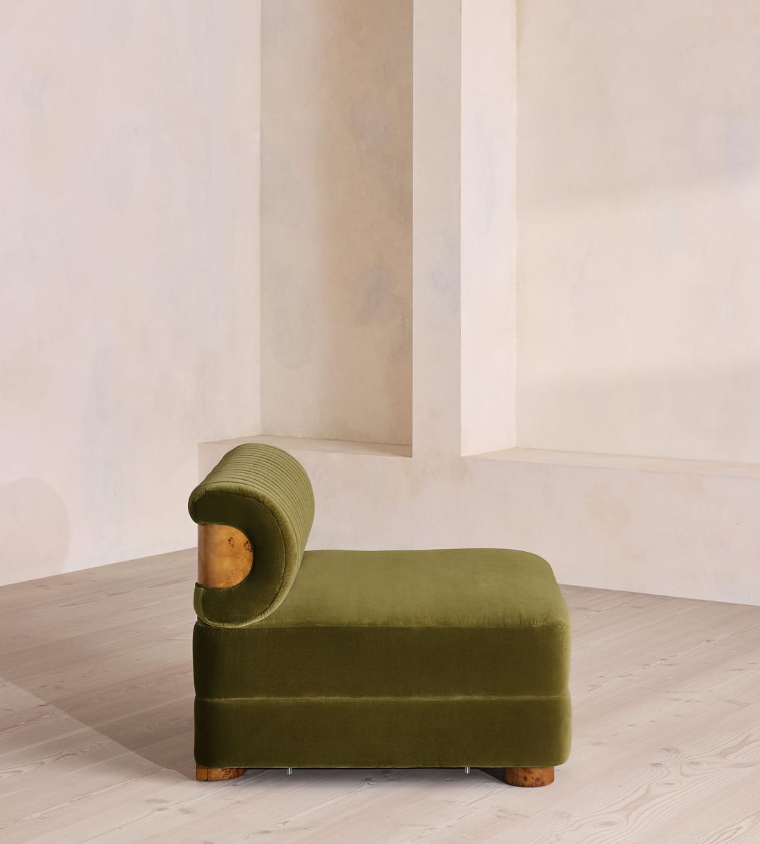 Caleb Sectional Sofa - Corner Module - Velvet - Olive - Dark Burl - US - Image 7
