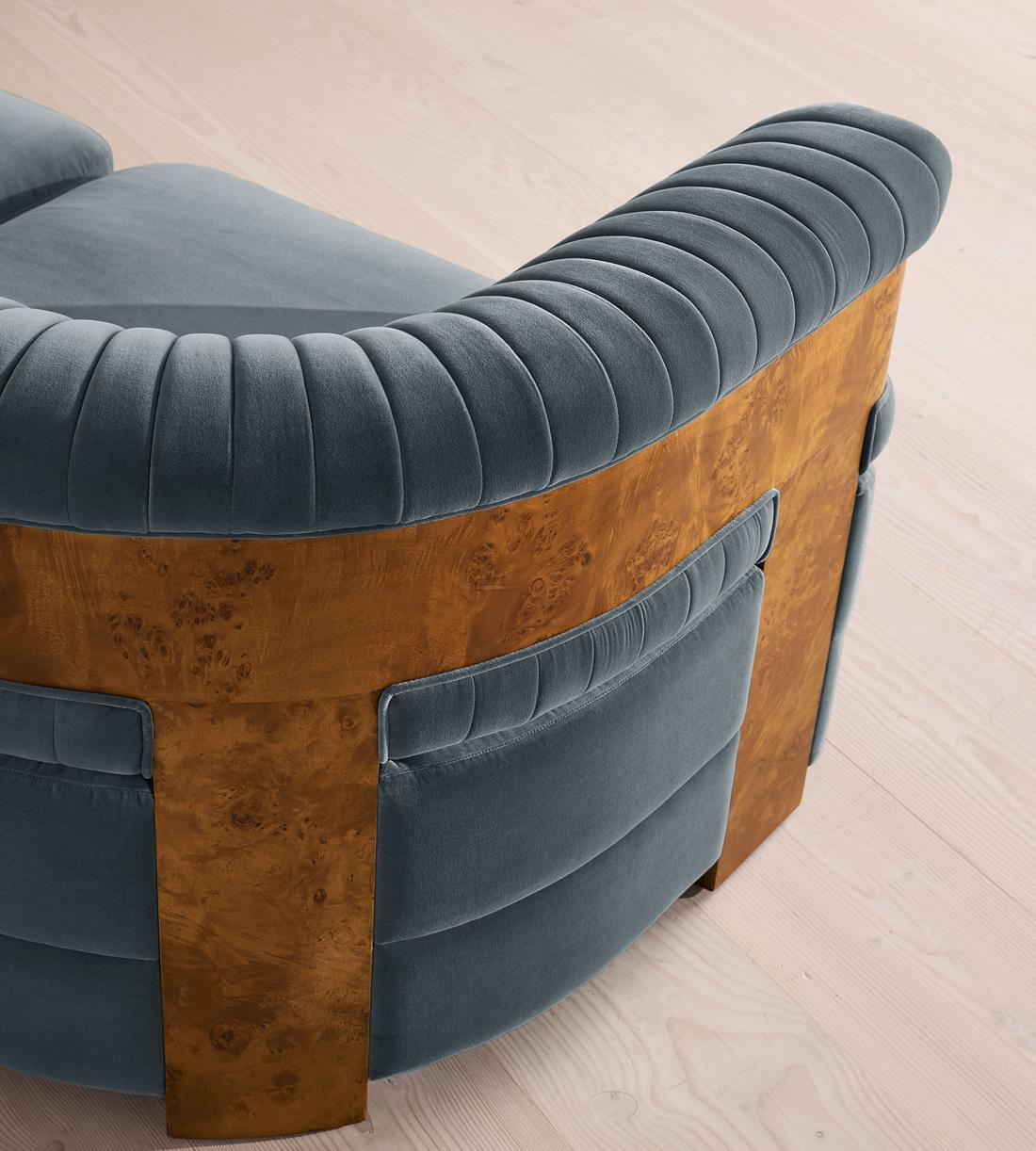 Caleb Modular L-Shape Sofa - Velvet - Grey Blue - Dark Burl - UK - Images - Image 4