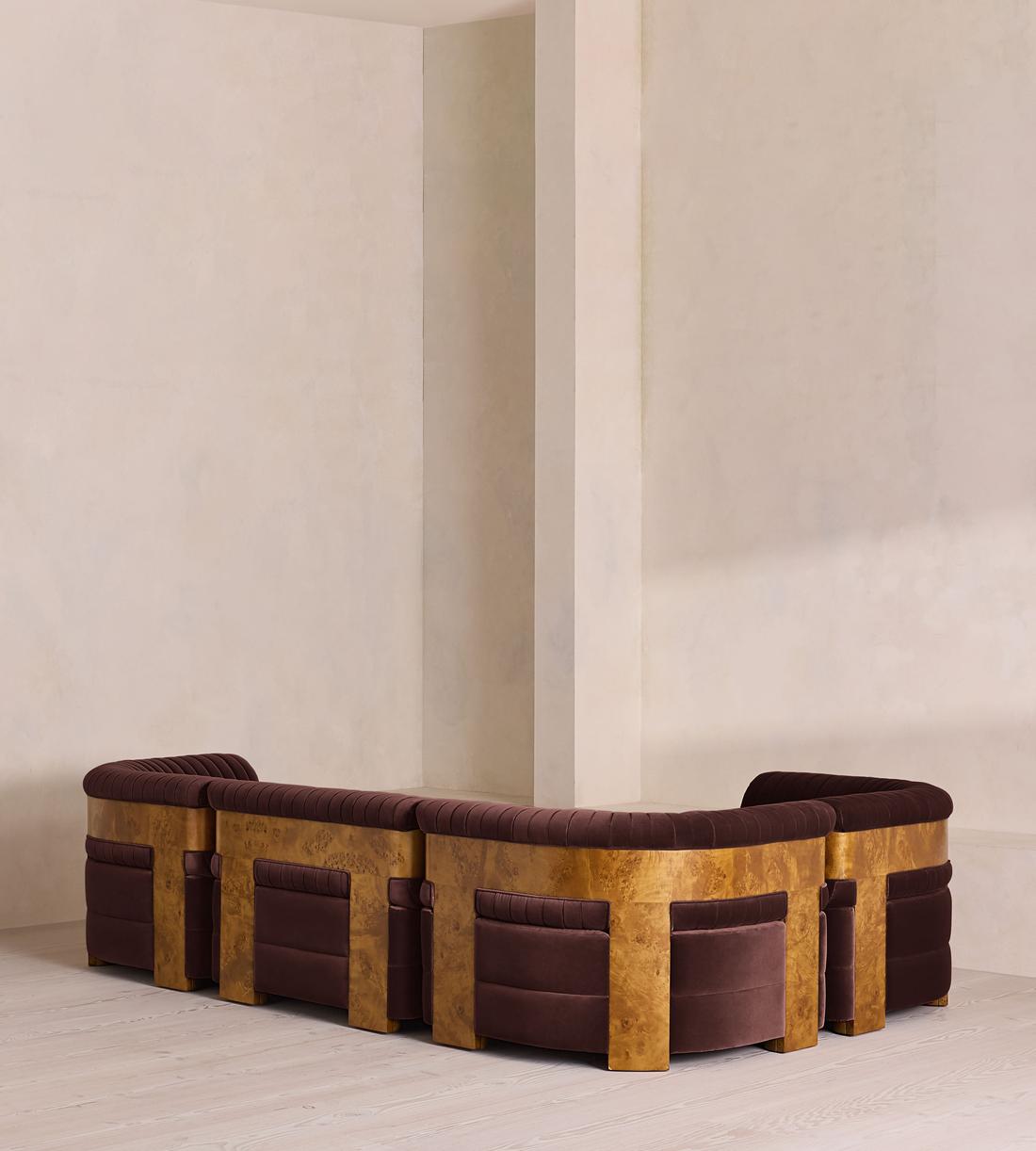 Caleb Modular Sofa - L-Shape Sofa - Velvet - Aubergine - Dark Burl - UK - Images - Image 3
