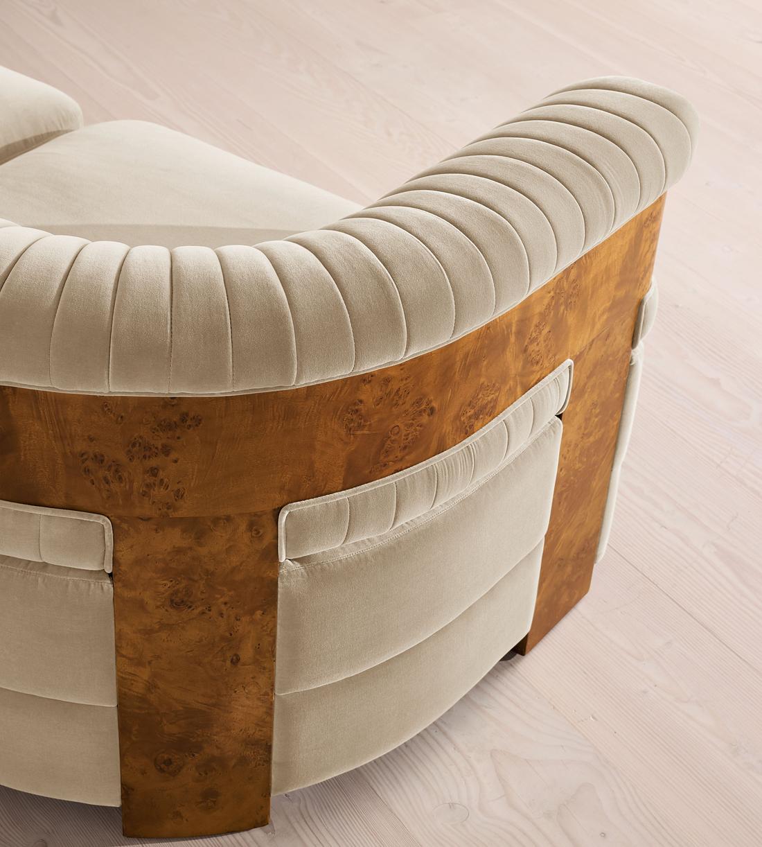 Caleb Sectional Sofa - L-Shape Sofa - Velvet - Oyster - Dark Burl - US - Images - Image 4