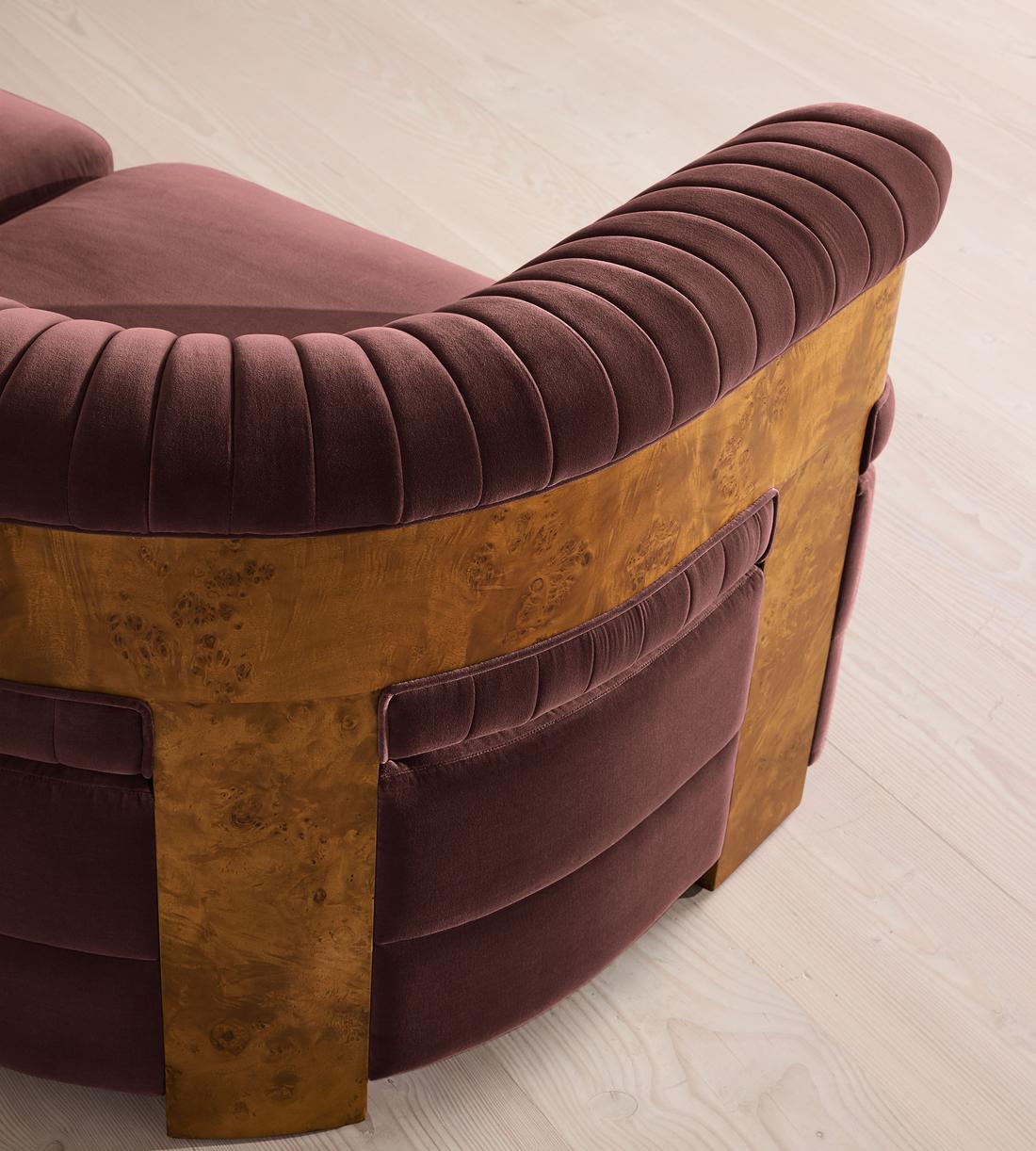 Caleb Sectional Sofa - Corner Sofa - Velvet - Aubergine - Dark Burl - US - Images - Image 5