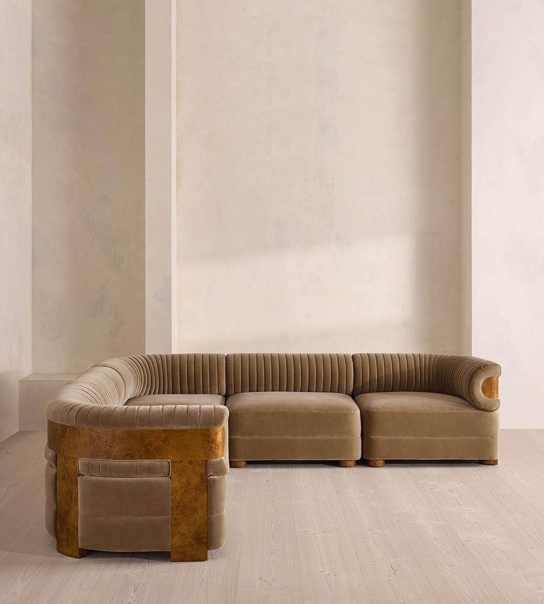 Caleb Modular Sofa - Corner Sofa - Velvet - Truffle - Dark Burl - UK - Listing - Image 2