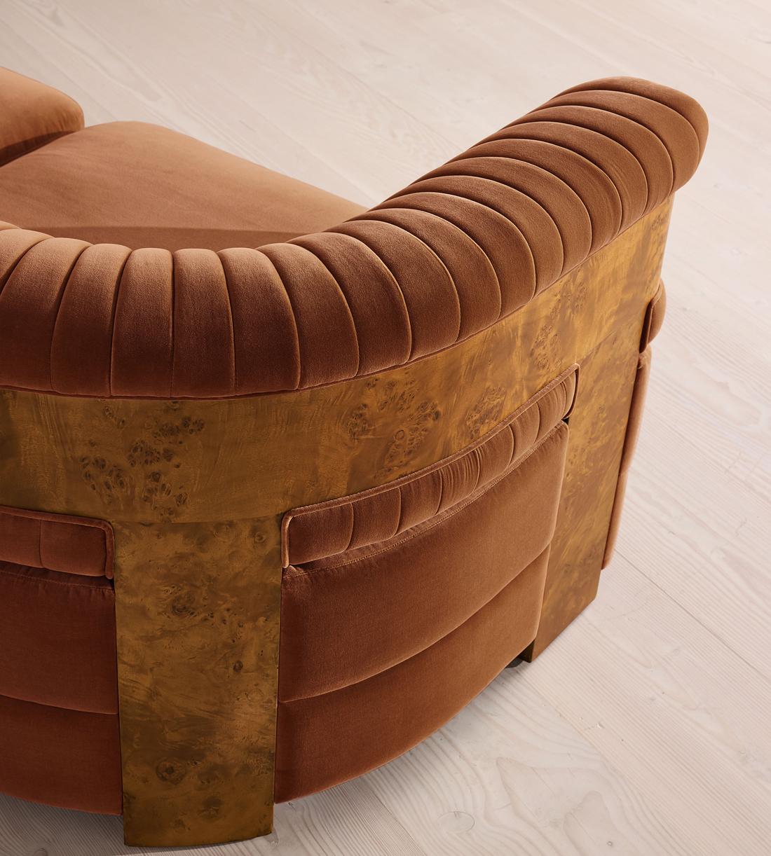 Caleb Sectional Sofa - Corner Sofa - Velvet - Cinnamon - Dark Burl - US - Images - Image 5