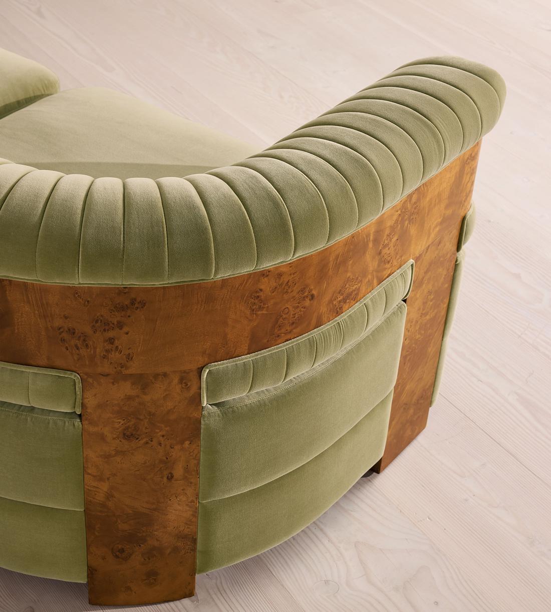 Caleb Sectional Sofa - Four Seater - Velvet - Lichen - Dark Burl - US - Images - Image 5