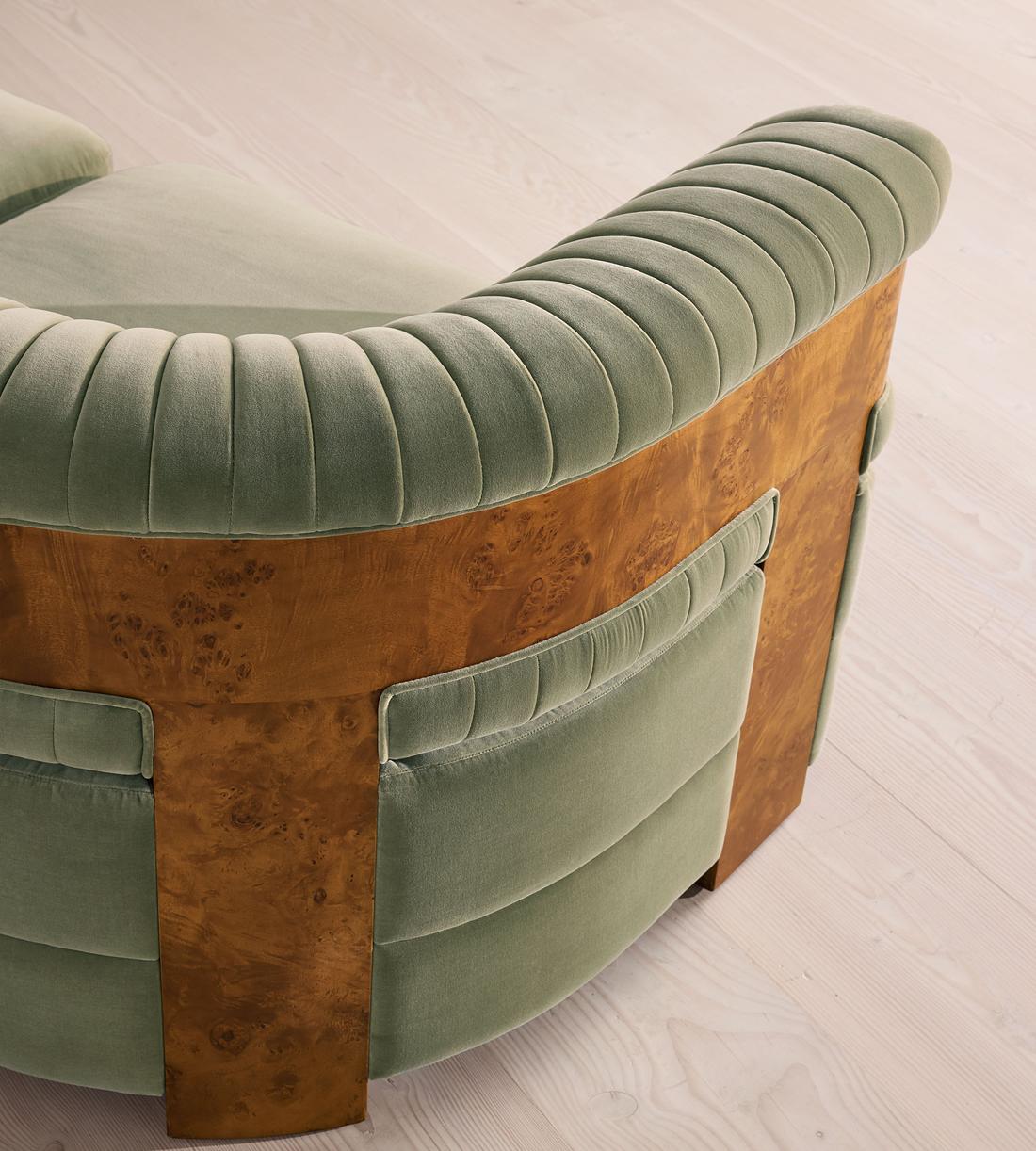 Caleb Sectional Sofa - Four Seater - Velvet - Seafoam - Dark Burl - US - Images - Image 5