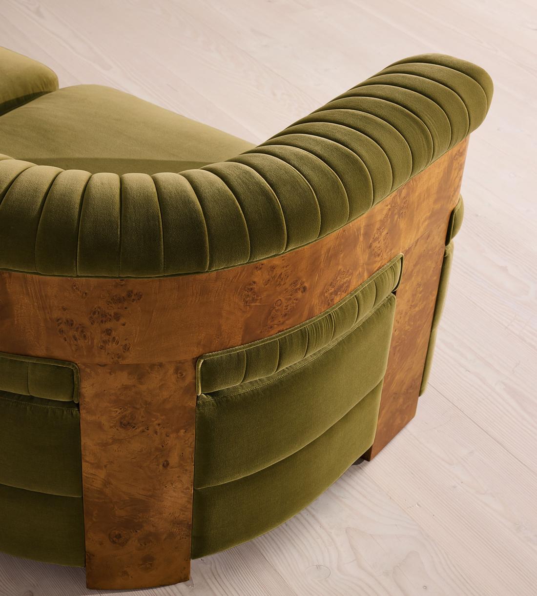 Caleb Modular Three Seater Sofa - Velvet - Olive - Dark Burl - UK - Images - Image 5