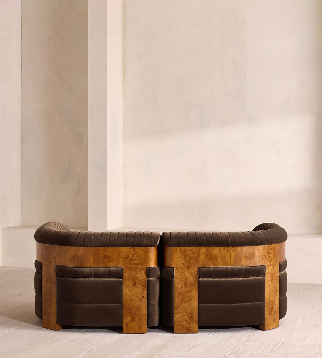 Caleb Modular Three Seater Sofa - Velvet - Chocolate - Dark Burl - UK - Images - Image 4