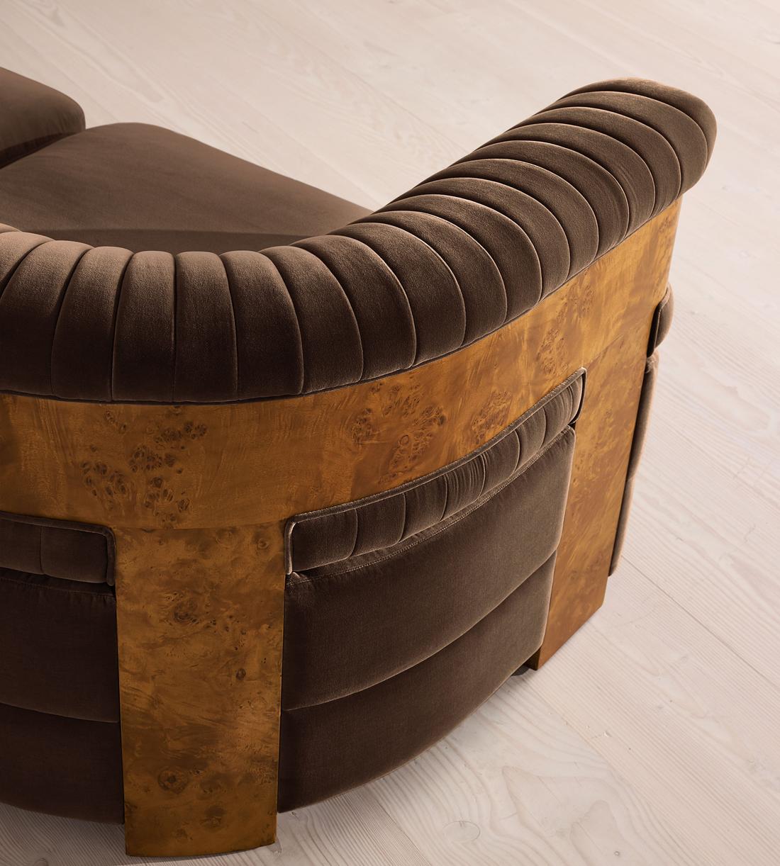 Caleb Modular Three Seater Sofa - Velvet - Chocolate - Dark Burl - UK - Images - Image 5