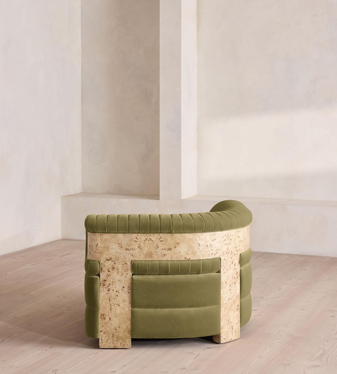 Caleb Modular Sofa - Corner Module - Velvet - Lichen - Blonde Burl - UK - Image 4