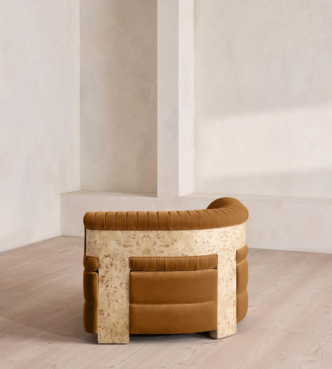 Caleb Modular Sofa - Corner Module - Velvet - Mustard - Blonde Burl - UK - Image 4