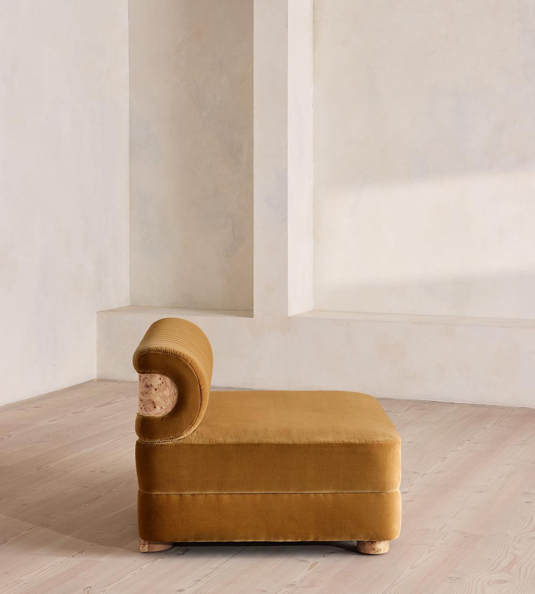Caleb Modular Sofa - Corner Module - Velvet - Mustard - Blonde Burl - UK - Image 7