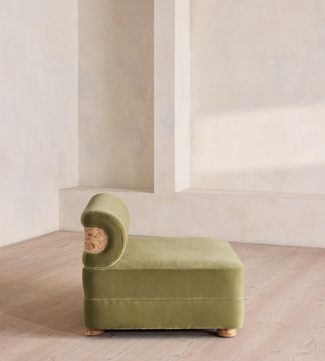 Caleb Modular Sofa - Corner Module - Velvet - Lichen - Blonde Burl - UK - Image 7
