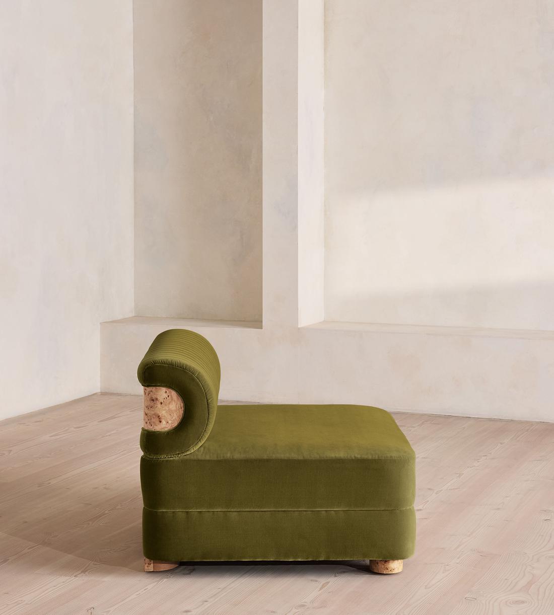 Caleb Modular Sofa - Corner Module - Velvet - Olive - Blonde Burl - UK - Image 7