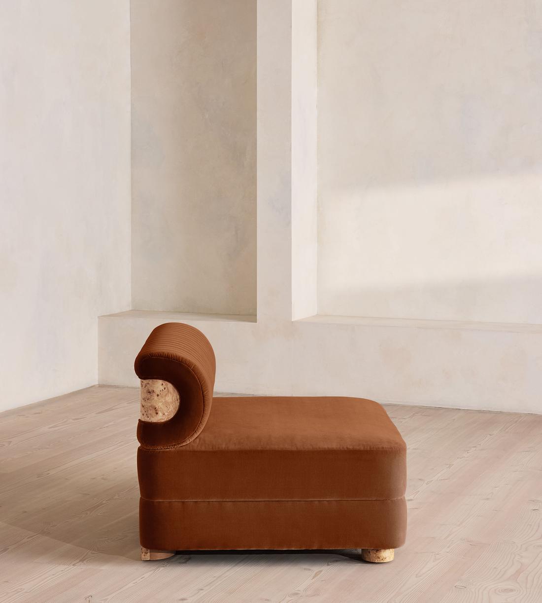 Caleb Modular Sofa - Corner Module - Velvet - Cinnamon - Blonde Burl - UK - Image 7