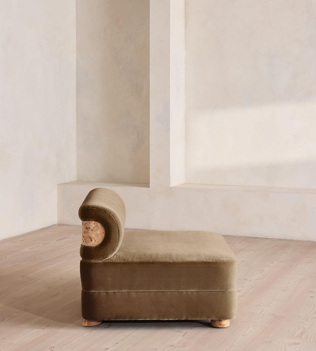 Caleb Modular Sofa - Corner Module - Velvet - Truffle - Blonde Burl - UK - Image 7