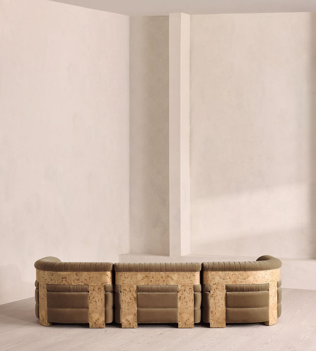 Caleb Modular Sofa - Four Seater - Velvet - Truffle - Blonde Burl - UK - Images - Image 4