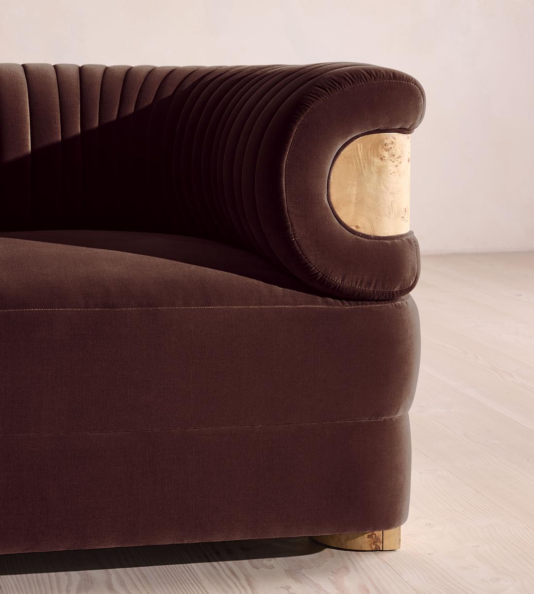 Caleb Armchair - Blonde Burl - Velvet - Aubergine - UK - Images - Image 5