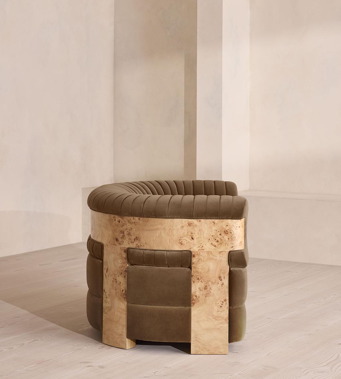 Caleb Armchair - Blonde Burl - Velvet - Truffle - UK - Images - Image 3