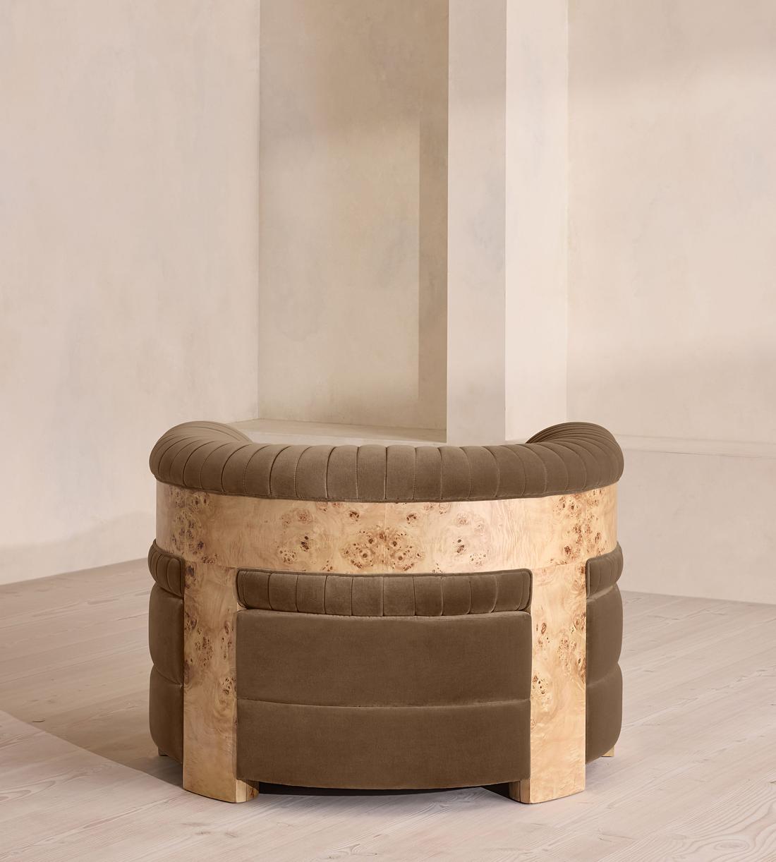 Caleb Armchair - Blonde Burl - Velvet - Truffle - UK - Images - Image 4