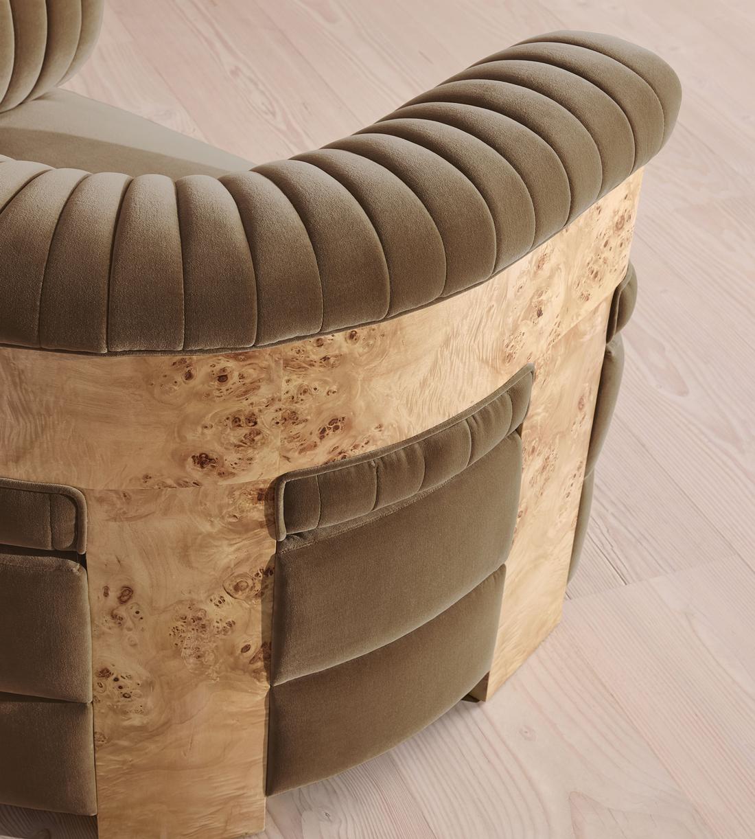 Caleb Armchair - Blonde Burl - Velvet - Truffle - UK - Images - Image 5