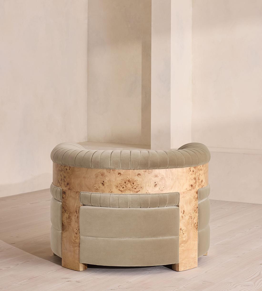 Caleb Armchair - Blonde Burl - Velvet - Oyster - UK - Images - Image 4