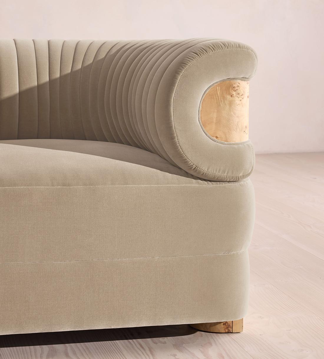 Caleb Armchair - Blonde Burl - Velvet - Oyster - UK - Images - Image 5