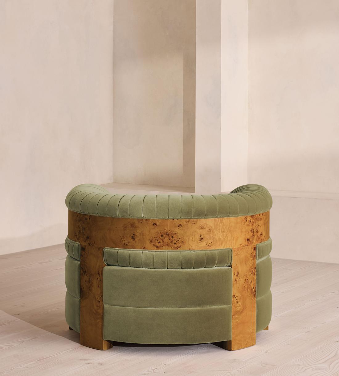Caleb Armchair - Dark Burl - Velvet - Lichen - UK - Images - Image 4