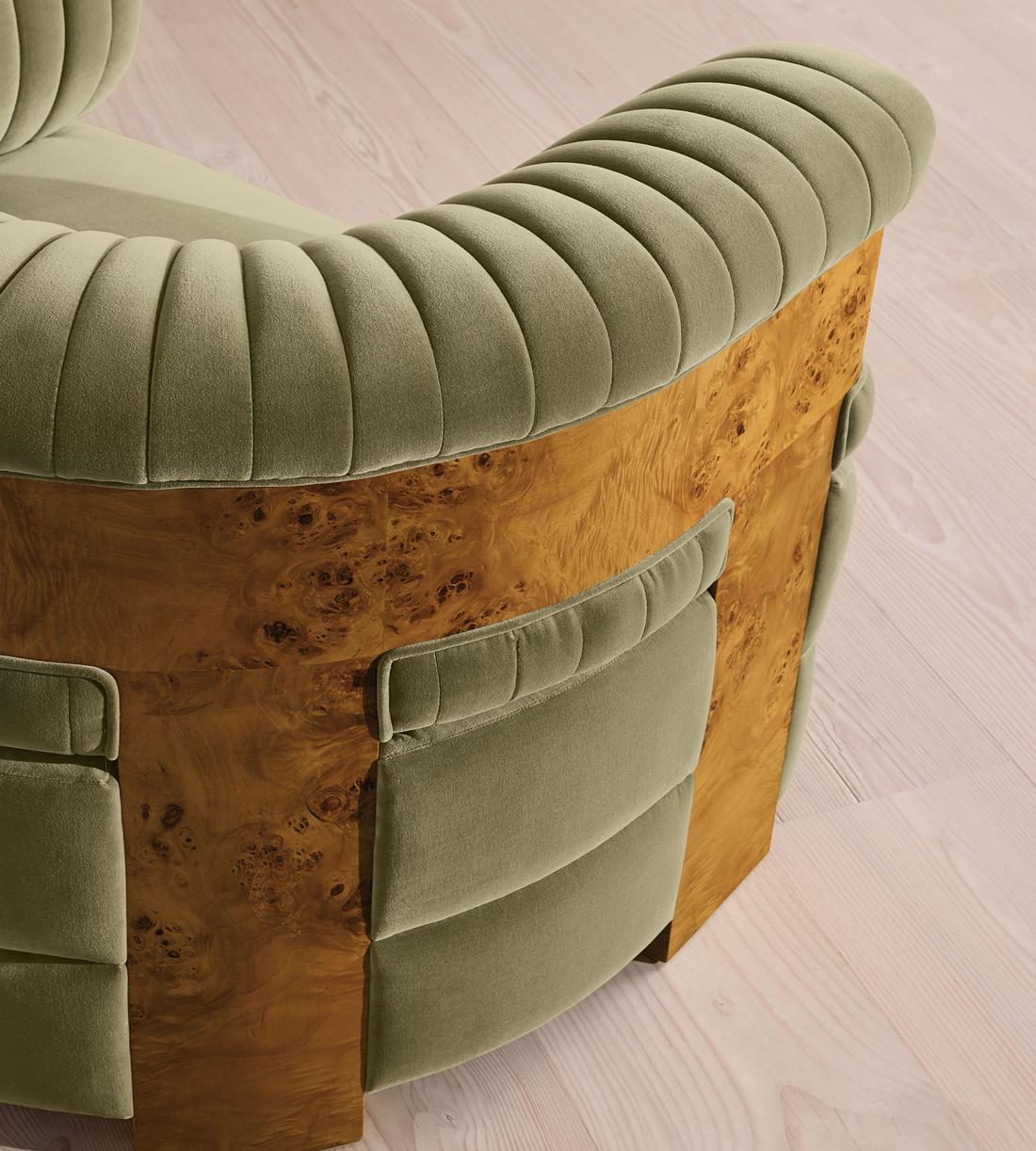 Caleb Armchair - Dark Burl - Velvet - Lichen - UK - Images - Image 5