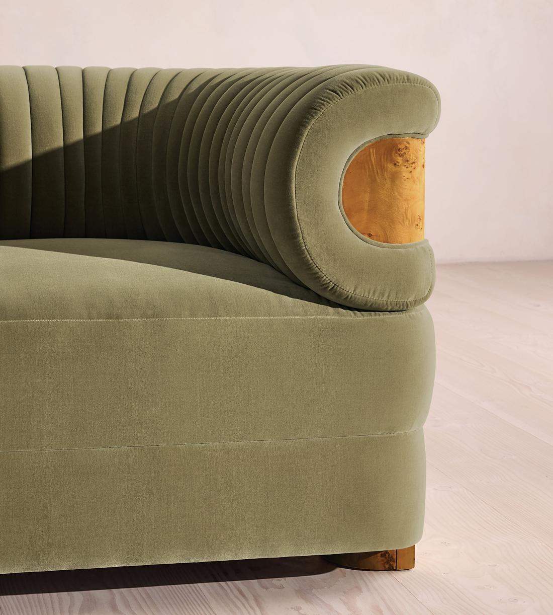 Caleb Armchair - Dark Burl - Velvet - Lichen - US - Images - Image 6
