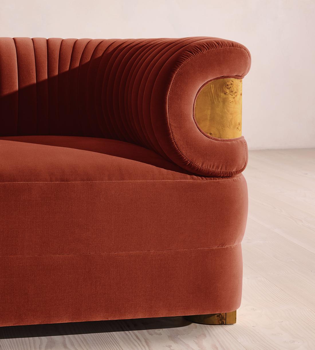 Caleb Armchair - Dark Burl - Velvet - Rust - UK - Images - Image 7