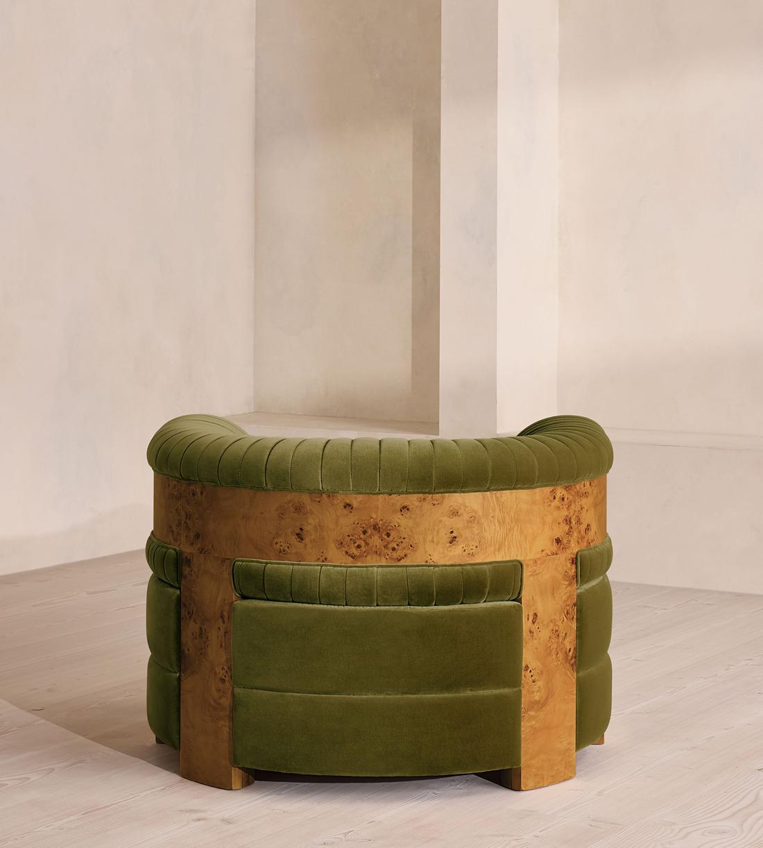 Caleb Armchair - Dark Burl - Velvet - Olive - UK - Images - Image 4