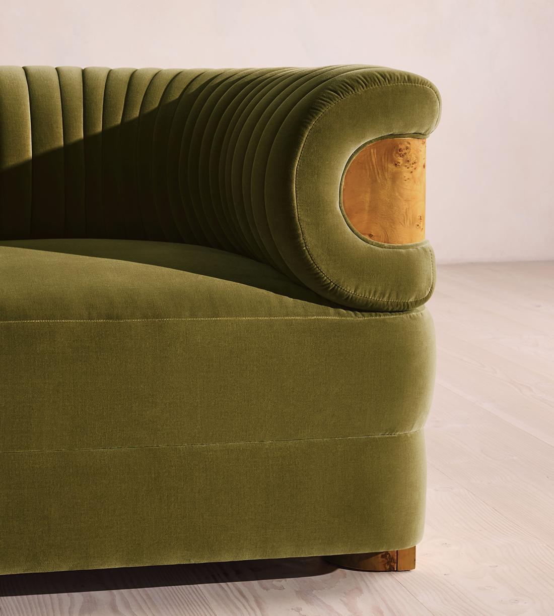 Caleb Armchair - Dark Burl - Velvet - Olive - UK - Images - Image 5