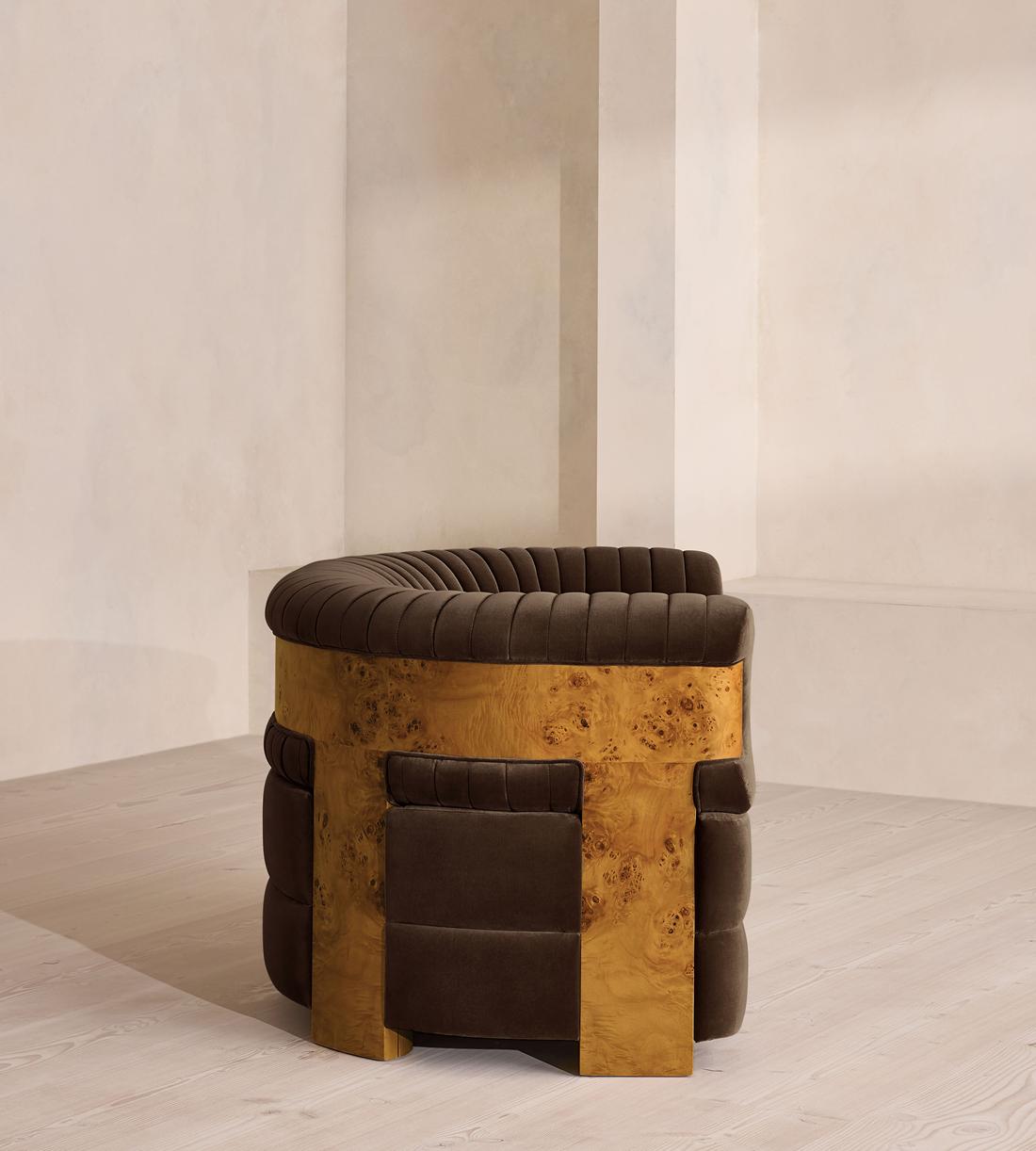 Caleb Armchair - Dark Burl - Velvet - Chocolate - UK - Images - Image 3