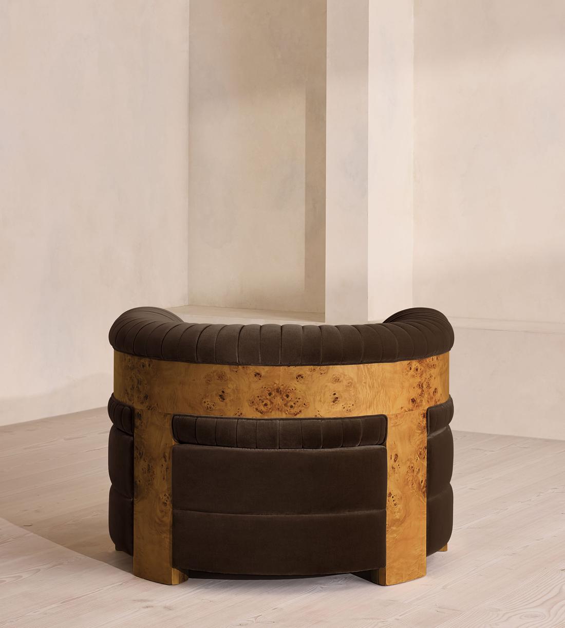 Caleb Armchair - Dark Burl - Velvet - Chocolate - UK - Images - Image 4